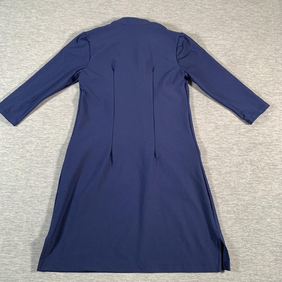 Katherine Way Dress Womens XS Navy Blue Stretch Pullover Pockets Quarter Zip USA - Picture 9 of 10